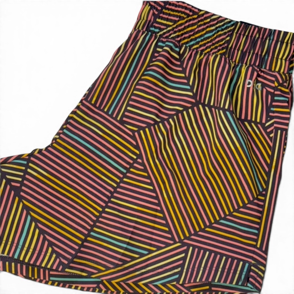 DSG Mid-Rise Stride Shorts Girls L Multicolor Geometric Activewear Running NWT - Picture 1 of 13
